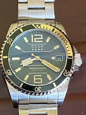 Unworn CCCP Alfa 200m Diver Automatic Watch-45mm-gold Green Bezel Green Face