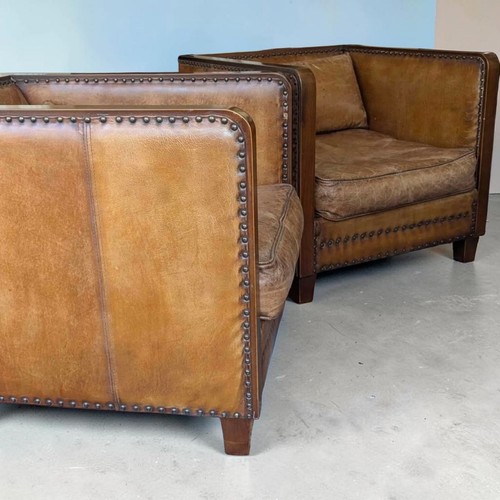 Beautuful art deco tan leather - art,