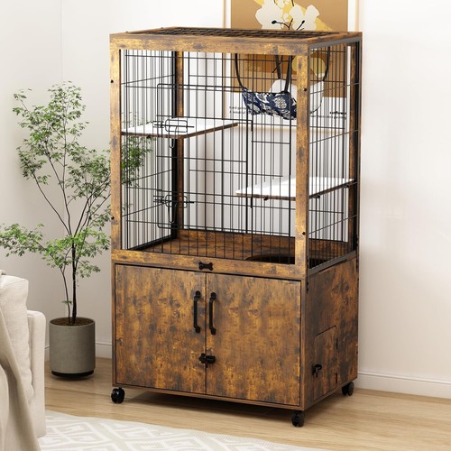 Wooden cat cage furniture - wooden,