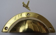 LARGE solid brass cup cupped