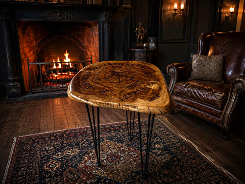 Live edge wood slab - live, table