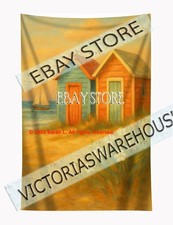 Beach huts tapestry wall