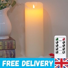 10x30cm LED Flameless Pillar Candles Set with Remote, Real Wax, Timer Function