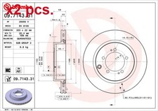 X2 PCS REAR BRAKE DISC ROTOS X2 PCS SET 09.7143.31 BREMBO I