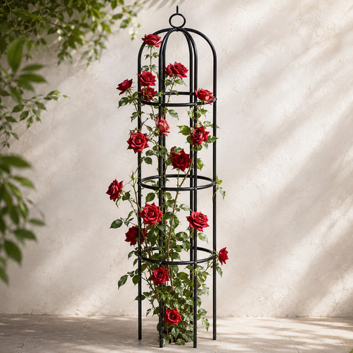 Metal garden obelisk climbing - garden,