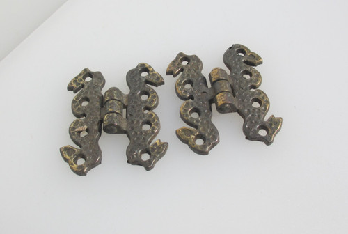 Vintage iron hinges cupboard - hinges,
