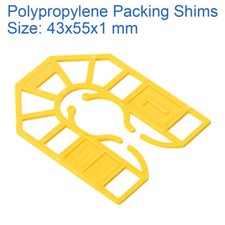 1mm YELLOW 43mm x 55mm PLASTIC PACKERS U SHIMS PAILS POLYPROPYLENE SPACERS