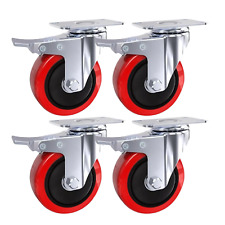 4 x Heavy Duty 100mm700KG Rubber SwivelCastor Wheels Trolley Furniture Caster UK