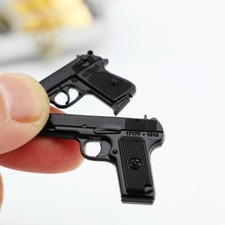 Dolls House Black Silencer Pistol Gun Model 1:12 Scale Miniatures Accessories