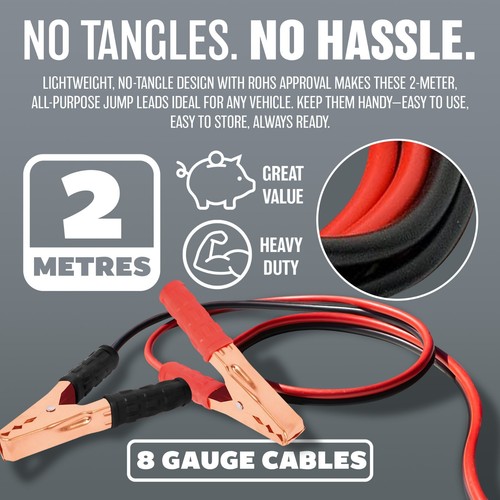 100 amp heavy duty jump - amp, leads