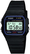 Orologio Casio Collection F-91W-1YEG Resina Nero Box Ufficiale GARANZIA 2 ANNI