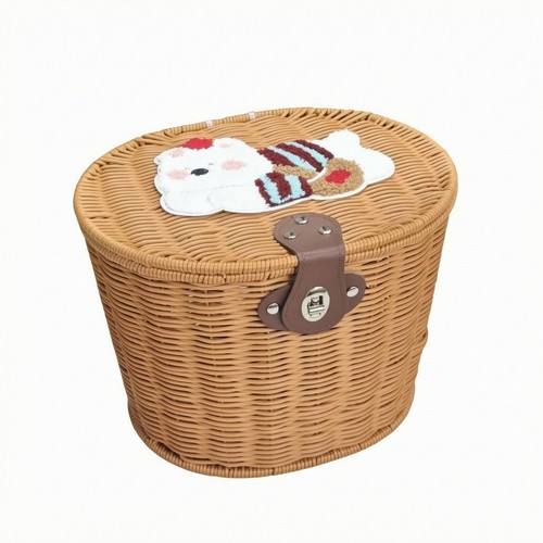 Wicker bike basket with - basket,