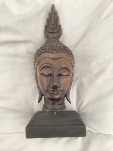 Buddha head statue - buddha, wooden