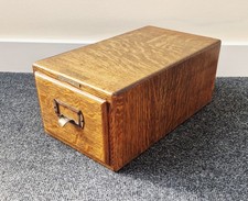 Antique Shaw Walker Oak One Drawer Card File Cabinet