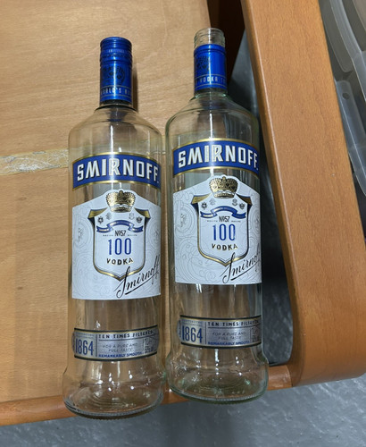 Smirnoff blue label vodka - label, 2