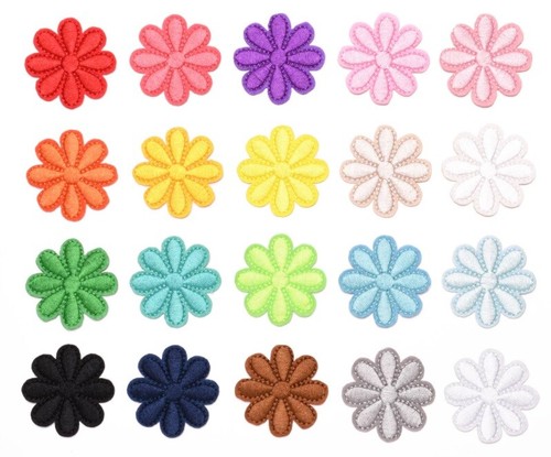 Flower motif embroidered patch - flower,