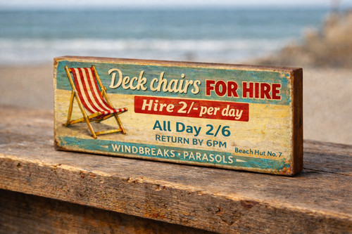 Deck chairs for hire - , sign