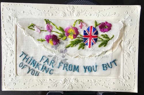 Ww1 envelope silk - postcard,