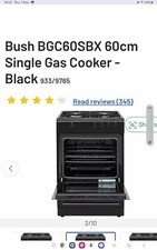 Bush 60cm single gas cooker 