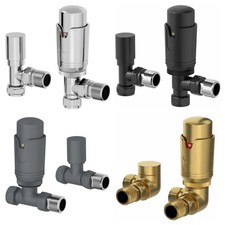 Thermostatic Radiator Valves TRV Heated Towel Rail Angled Corner Straight Valve