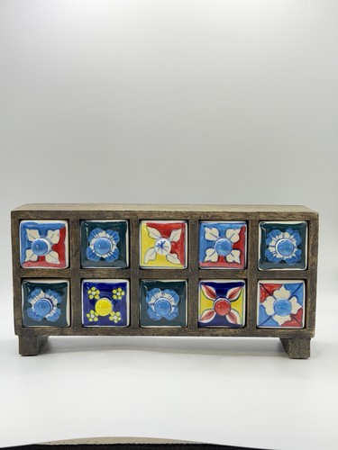 Indian mango wood spice chest - indian,