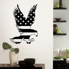 Eagle American Flag Wall Sticker Art Decal for Boys Girls Room Bedroom Decals