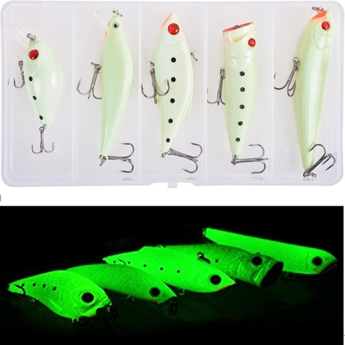 5pcs minnow crankbait luminous - crankbait,