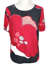 Sandwich Top Women’s S Abstract Flower Print Lightweight Viscose