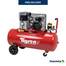 TIGREN Air Compressor Belt-Driven 230V 3hp 2.2kW 100L 150psi 10 Bar 14CFM 04396