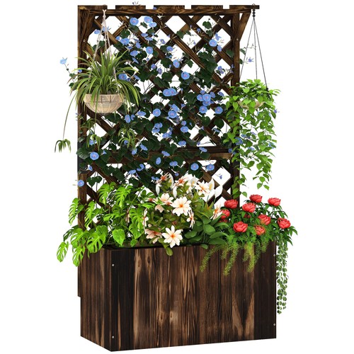 Outsunny wooden planter with - outsunny,