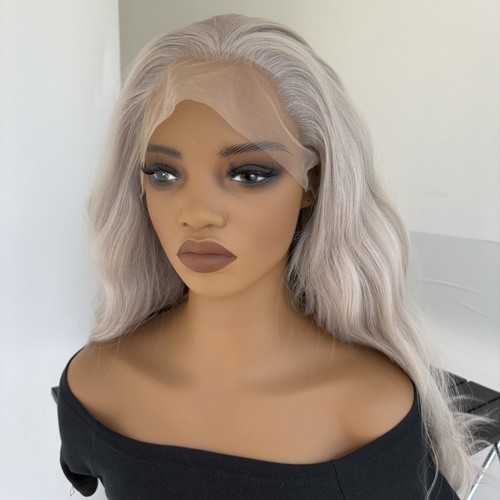Silver grey natural long - long, wavy