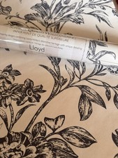 LAURA ASHLEY WALLPAPER Lloyd CHARCOAL/BISCUIT RARE PRICE 1 and a half Rolls . 