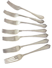 Silver Plated Forks Roberts & Belk Vintage EPNS Plate Cutlery Flatware 7 7 3/4"