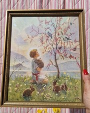 Vintage Framed Print "Morning