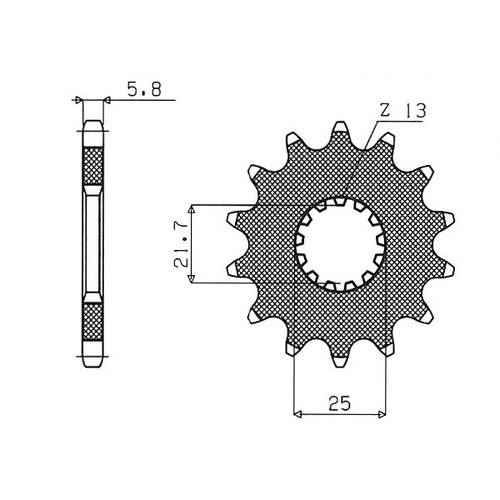 Yam suz sprocket 14 d - yam./suz.,