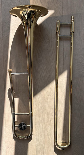 Gold tenor slide trombone - bb,