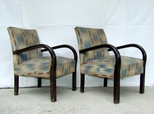Pair art deco armchairs - of,