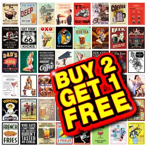 Metal wall signs retro - wall, vintage