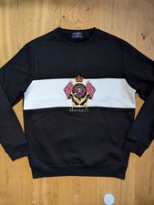 Hackett London Jumper Blue White Large Logo All Merino