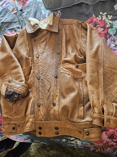 Men leather sheepskin - leather, flying