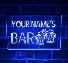 Personalised Home Bar LED Neon Light Sign | Custom Hanging Display For Shed Pub