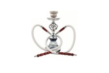 Shisha Hookah Pipe Set with Glass Vase, Ceramic Bowl, 28cm Height