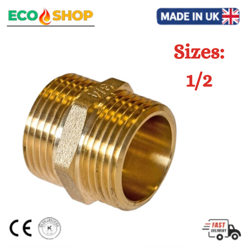 Brass hexagon nipple bsp - brass,