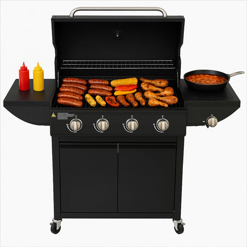 Gas bbq grill 1 stainless - 4, +