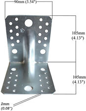 Heavy Duty 2mm Thick Zinc Plated Reinforced Corner Angle Bracket Galvanised