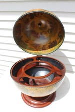 Italian ? Bar Globe World Map Desk Home Or Office Wood 18"T x 15 Diameter READ