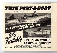 1948 Vintage Ad Twin-Port-A-Boat Portable Boats Trailer Anywhere Grand Rapids,MI