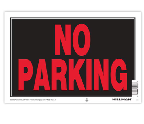 Hillman parking sign in x - 8-in,