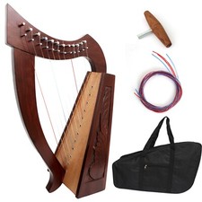 Celtic Irish Harp 12 Strings Solid Wood Traditional Harp,  & Tuning Key Wrench