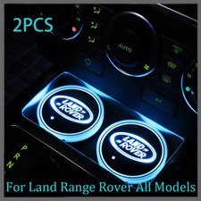 2x Car LED Cup Holder Lights For Land Range Rover USB Rechargeable 7-Color RGB